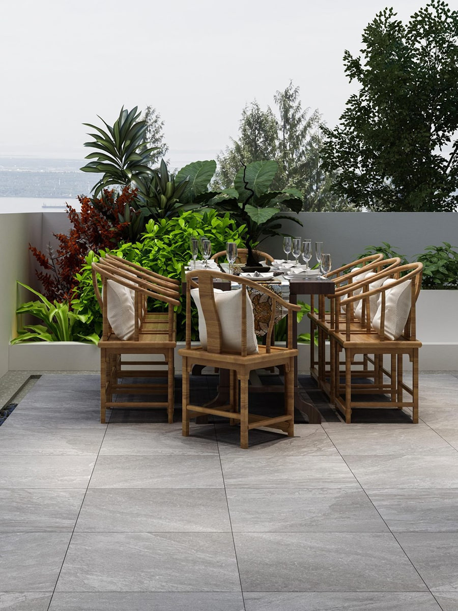 Tuscany Grey Outdoor Porcelain Paving Slabs - 800x800x20mm