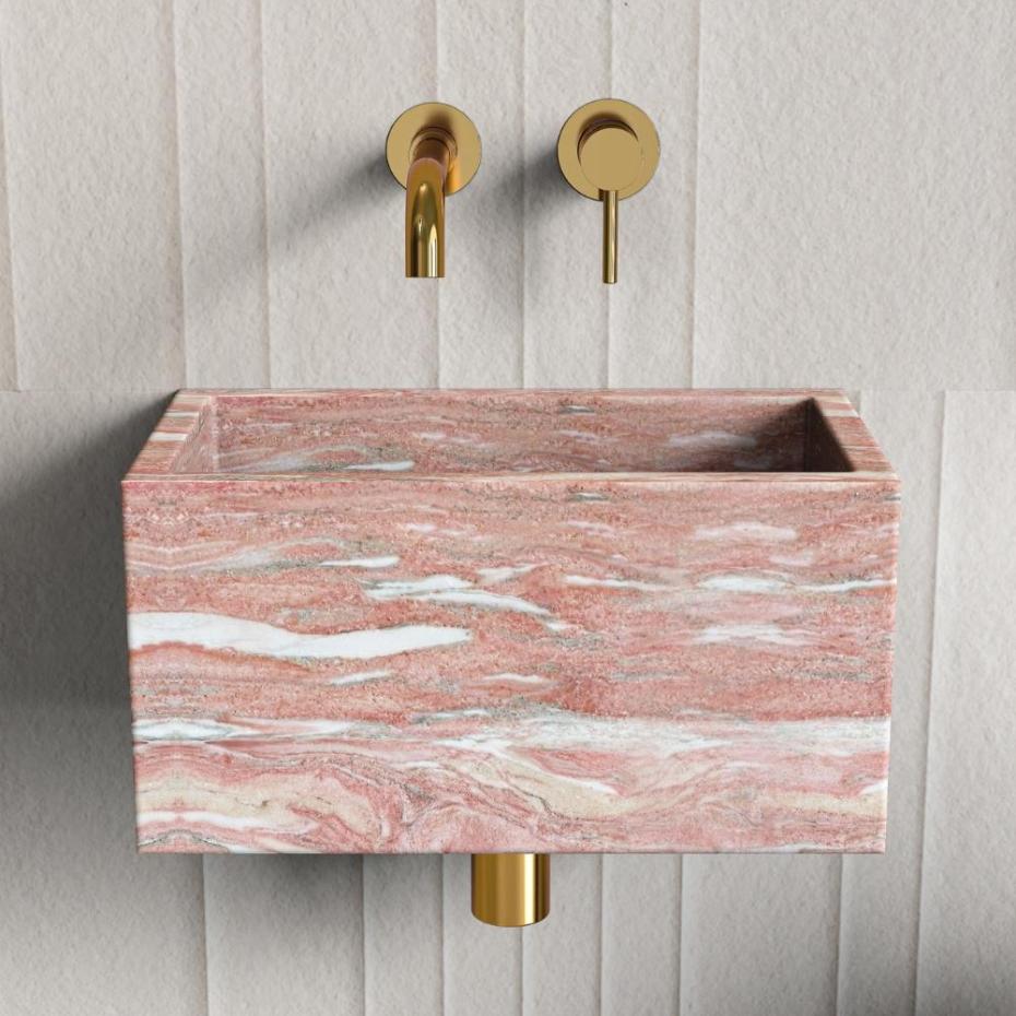 Rosa Norvegia Marble Wall Hung Basin - 300mm