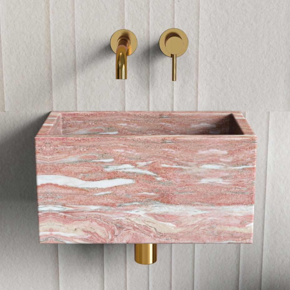 Rosa Norvegia Marble Wall Hung Basin - 390mm