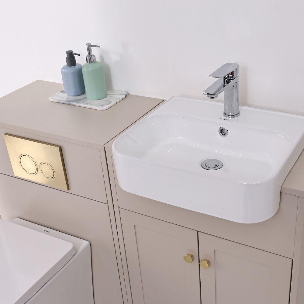 Manor Light Beige Combination Bathroom Suite - Vanity Unit with WC unit & Toilet - 1200mm