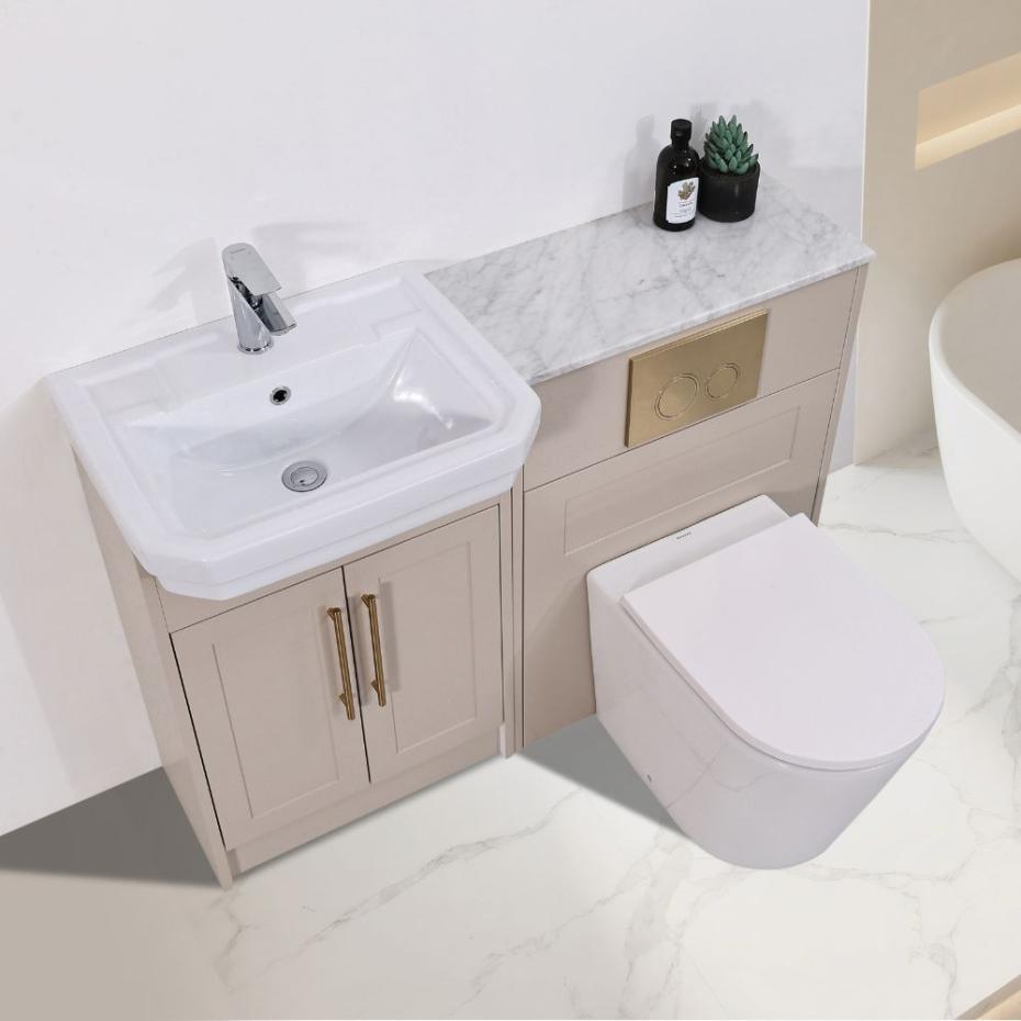 Imperial Light Beige Combination Bathroom Suite - Vanity Unit with WC unit & Toilet - 1200mm
