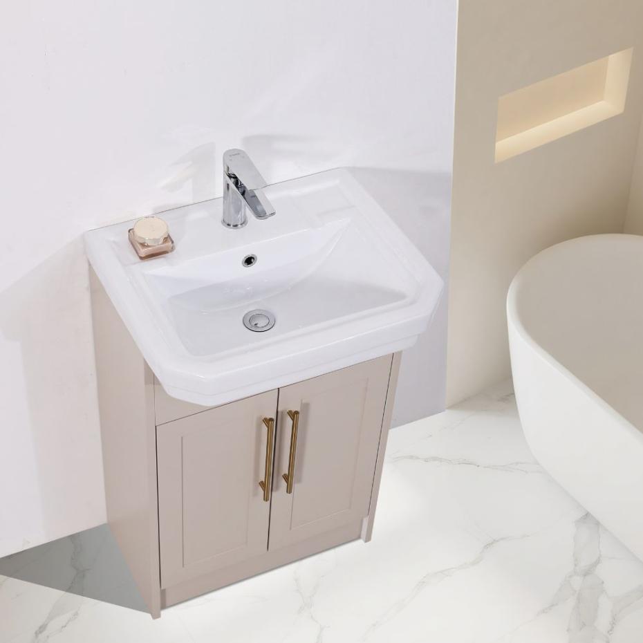 Imperial Light Beige Freestanding Vanity Unit - 600mm