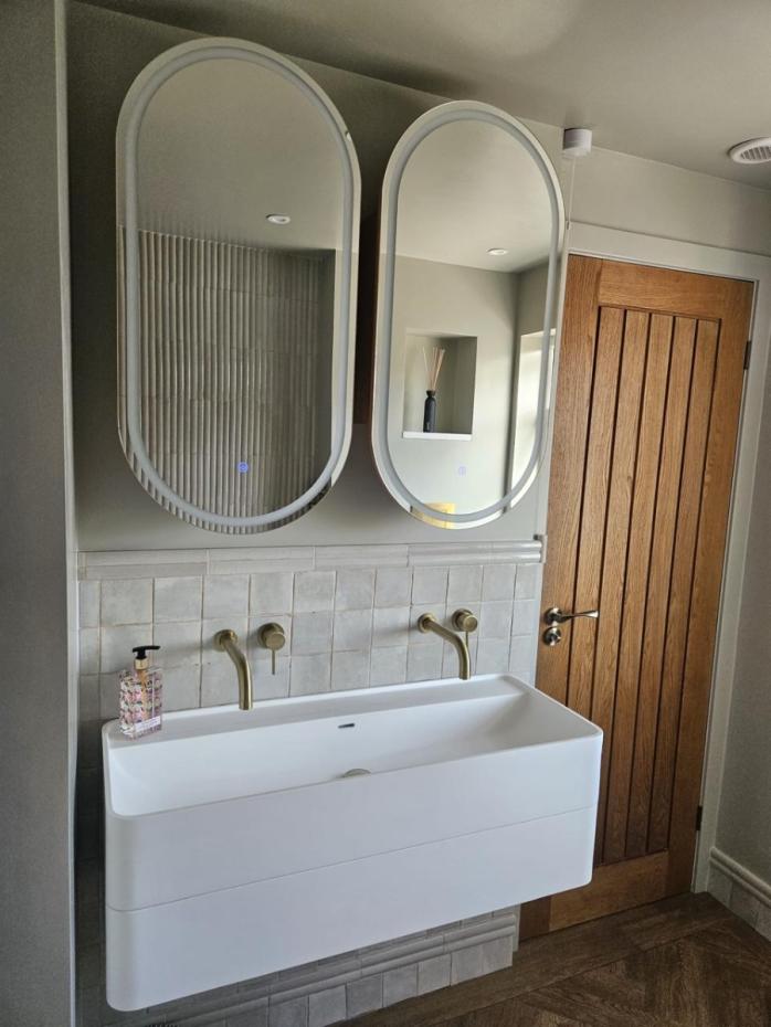 Bali Capsule LED Mirror with Shaving Cabinet