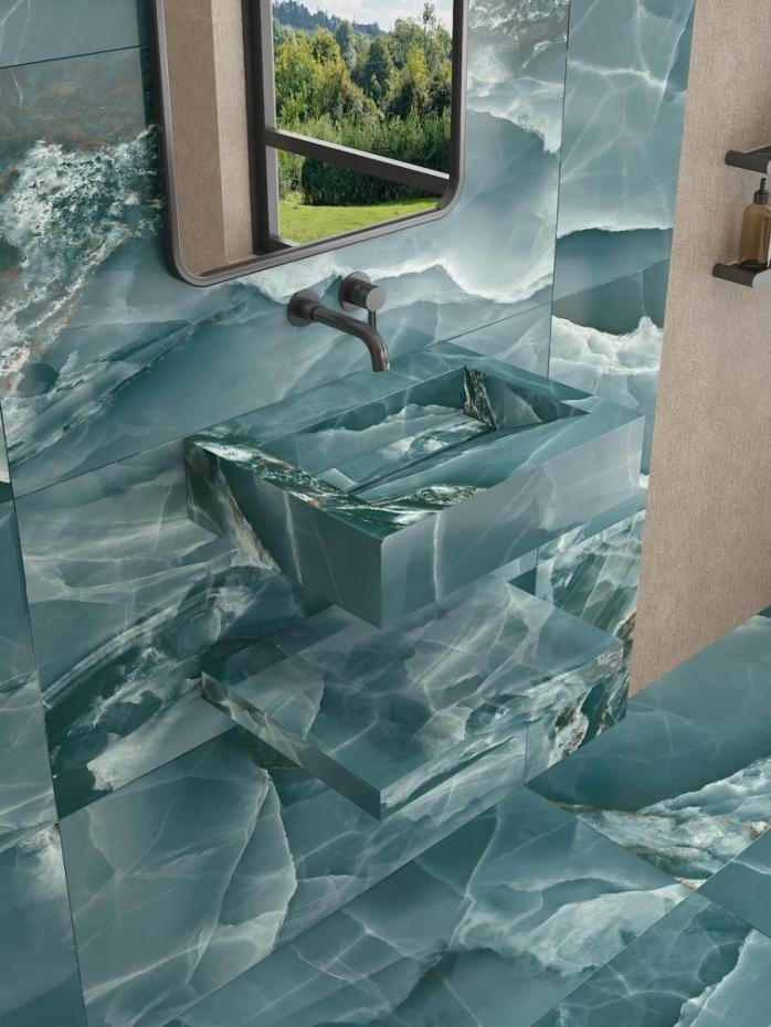 Onyx Turquoise Pulido Sink and Shelf - 600mm / 800mm