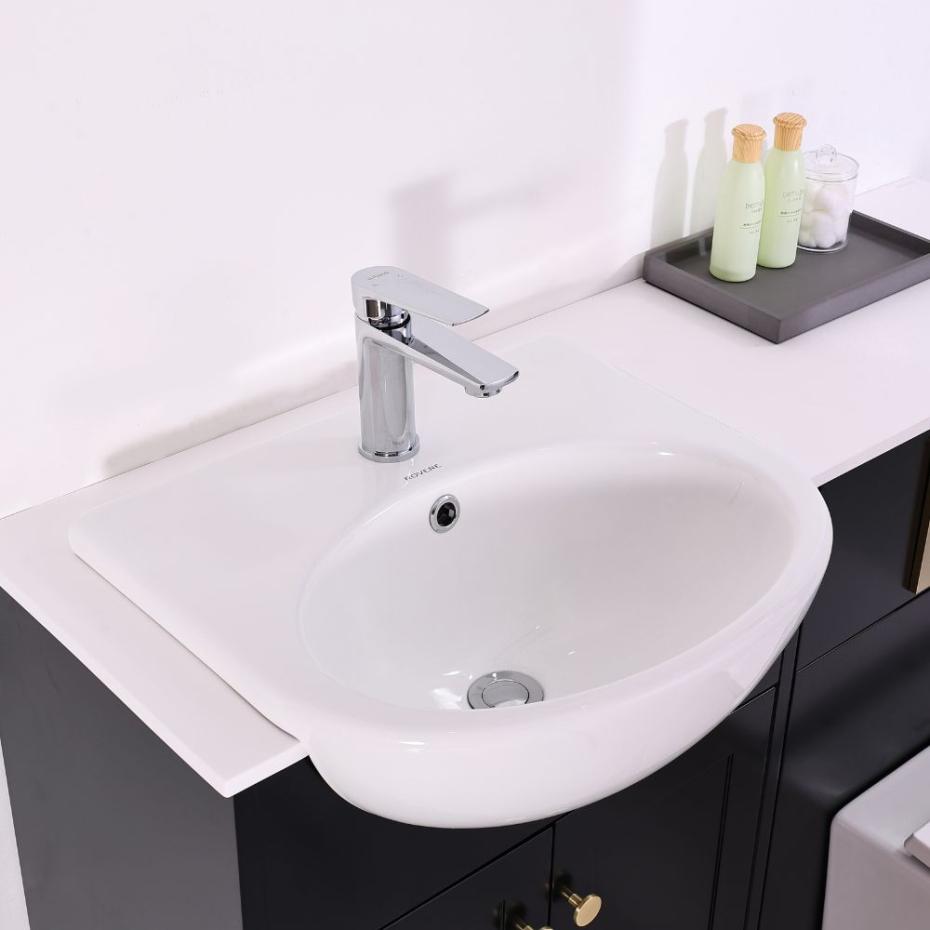 Highland Matt Black Combination Bathroom Suite - Vanity Unit with WC unit & Toilet - 1200mm