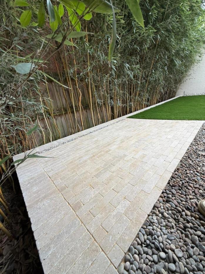 Dijon Honed & Tumbled Limestone Outdoor Pavers - 200x50x40mm