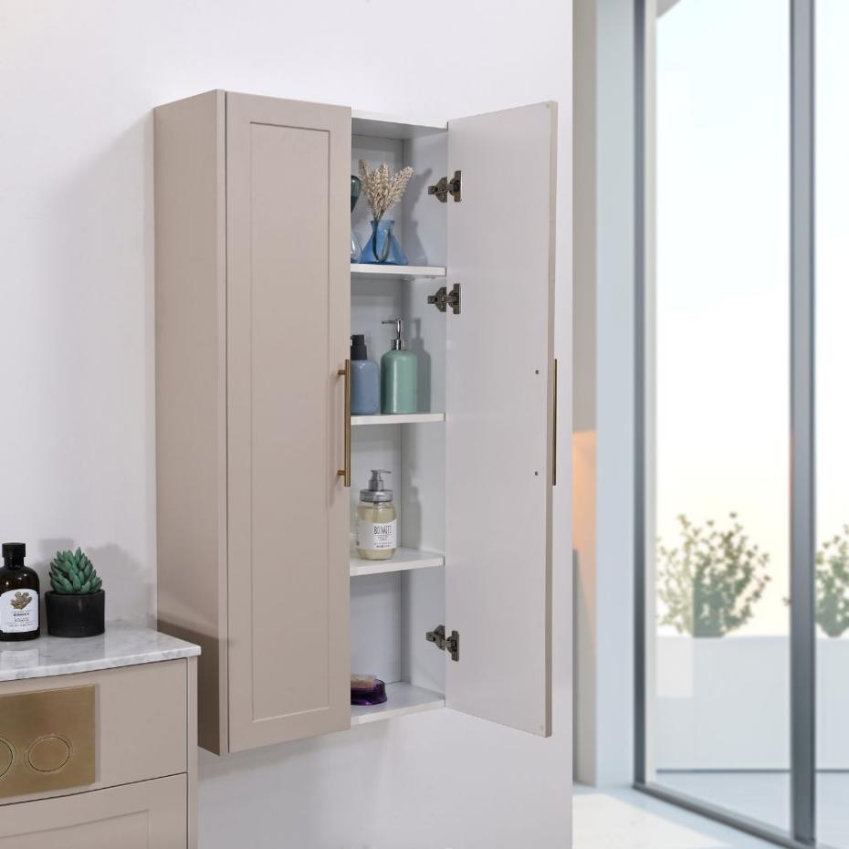 Imperial Light Beige Complete Freestanding Vanity Unit Set With Side Cabinet- 1200mm