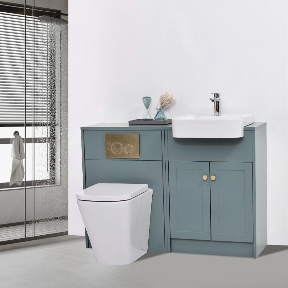Manor Twilight Blue Combination Bathroom Suite - Vanity Unit with WC unit & Toilet - 1200mm