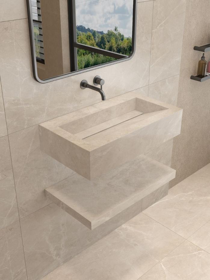 Marfil Ivory Onyx Sink and Shelf - 600mm / 800mm