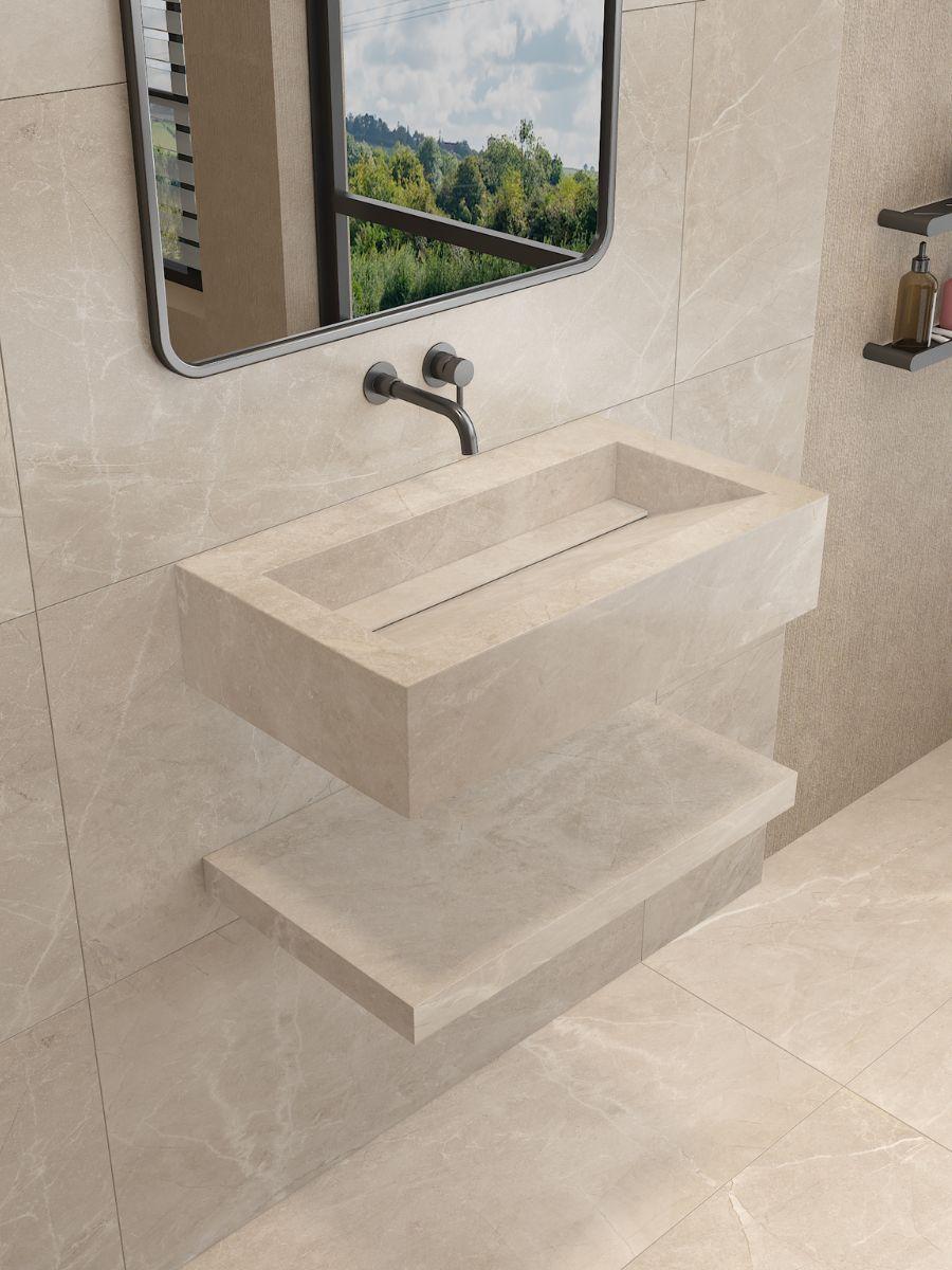 Marfil Ivory Onyx Sink and Shelf - 600mm / 800mm