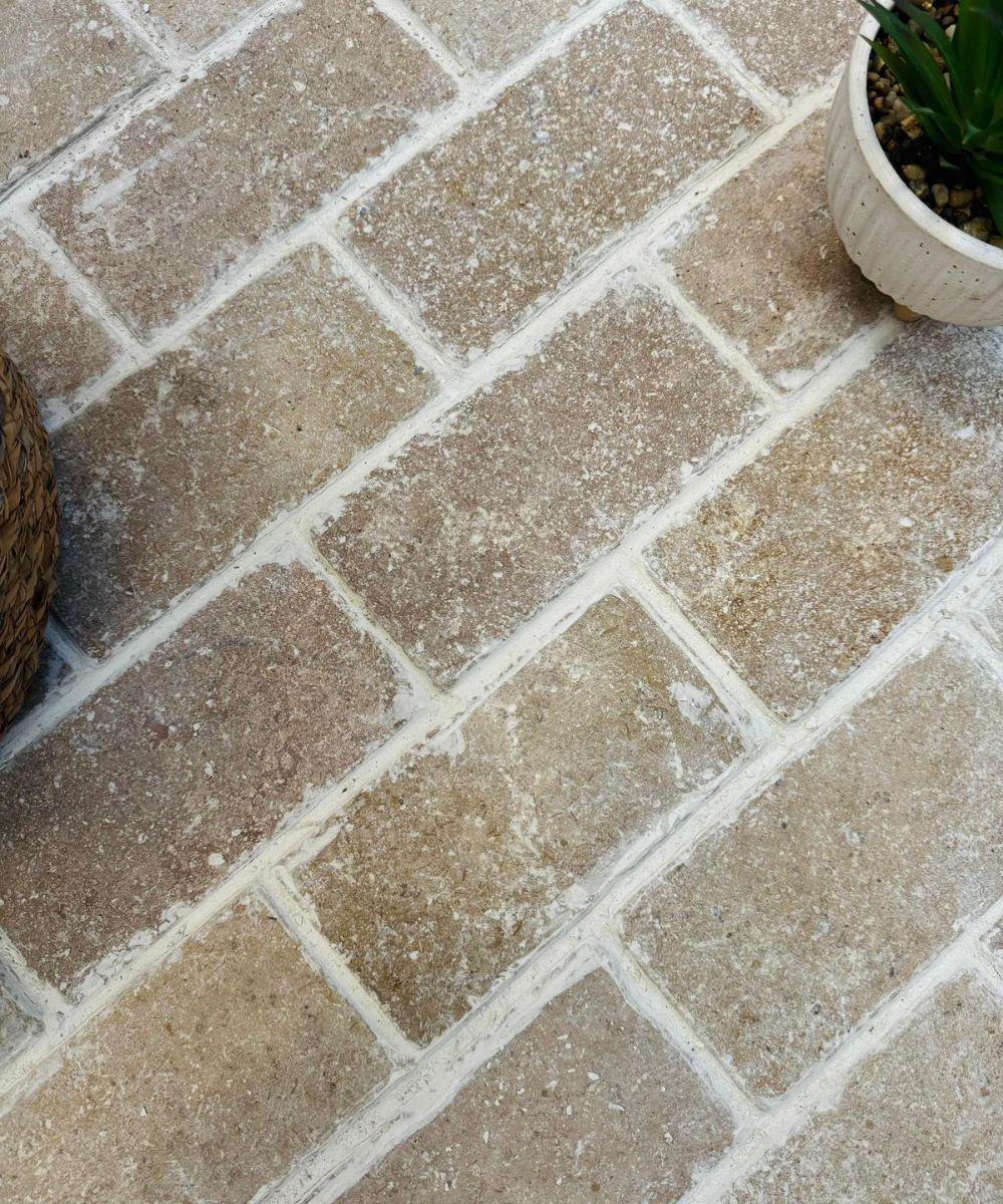 Dijon Limestone Honed Tumbled Cobbles - 200x100x30mm