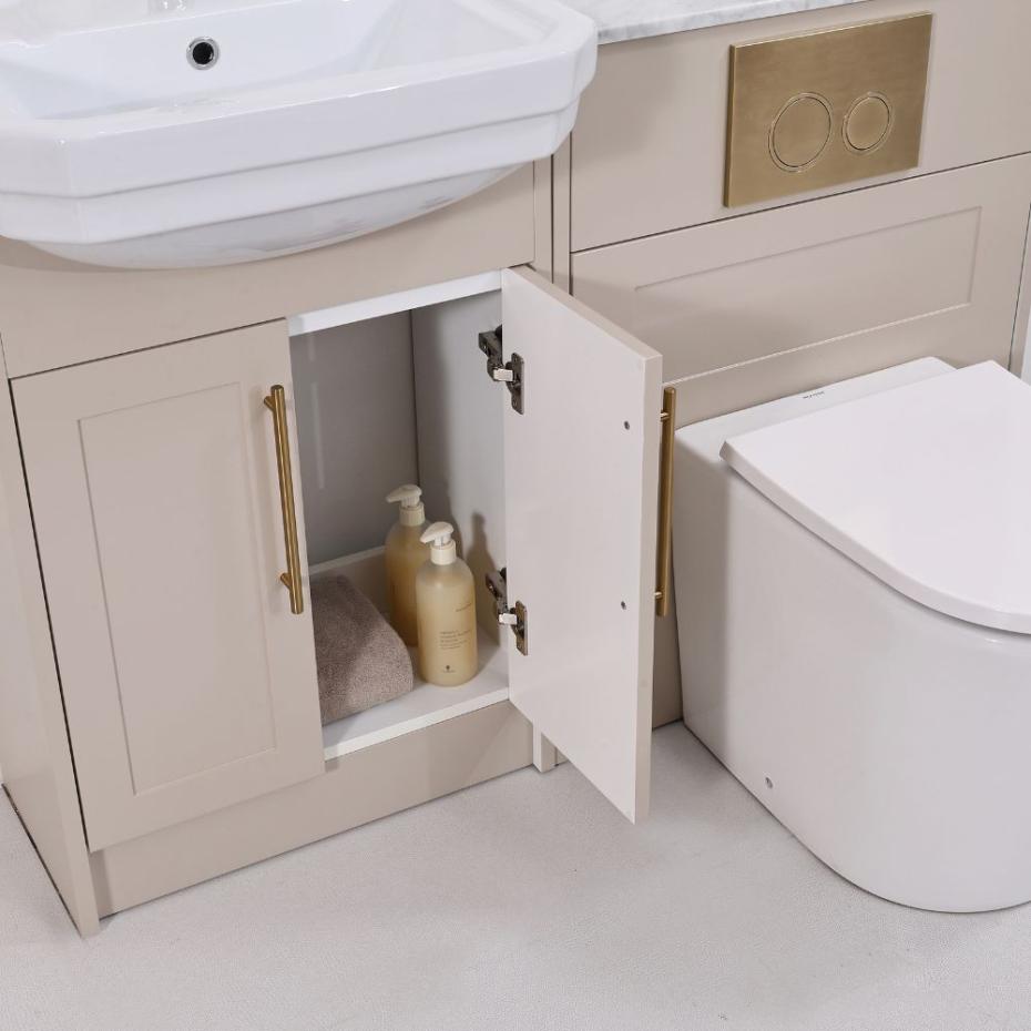 Imperial Light Beige Combination Bathroom Suite - Vanity Unit with WC unit & Toilet - 1200mm