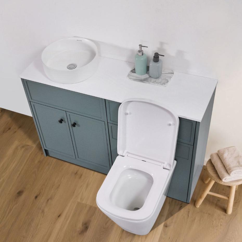 Flair Twilight Blue Combination Bathroom Suite - Vanity Unit with WC unit & Toilet - 1200mm