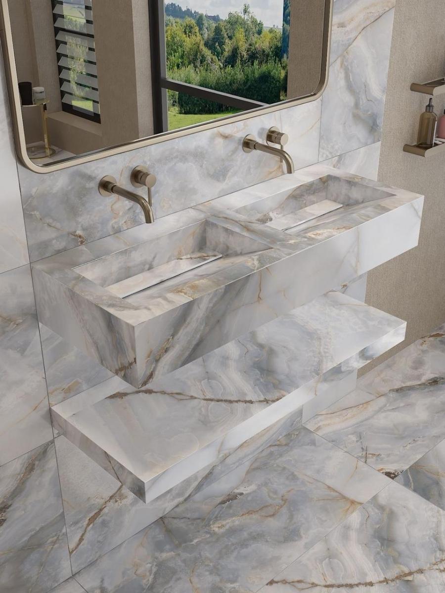 Eunoia Grey Onyx Sink and Shelf - 1200mm