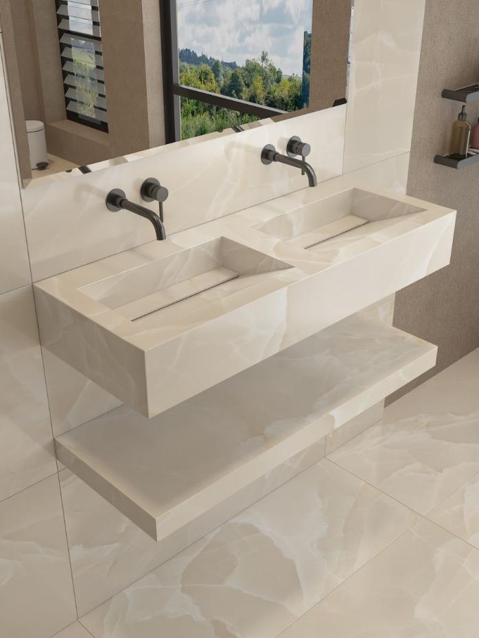 Onyx Sable Pulido Sink and Shelf - 1200mm