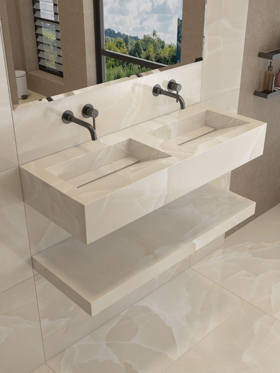 Onyx Sable Pulido Sink and Shelf - 1200mm