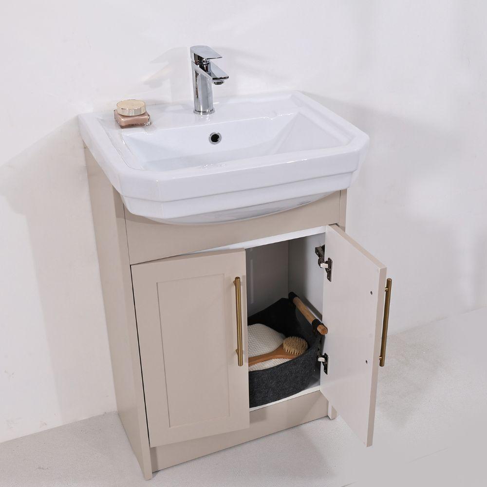 Imperial Light Beige Freestanding Vanity Unit - 600mm