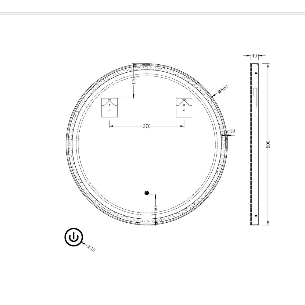 Garda Circular Brushed Gold Aluminium Frame LED Mirror