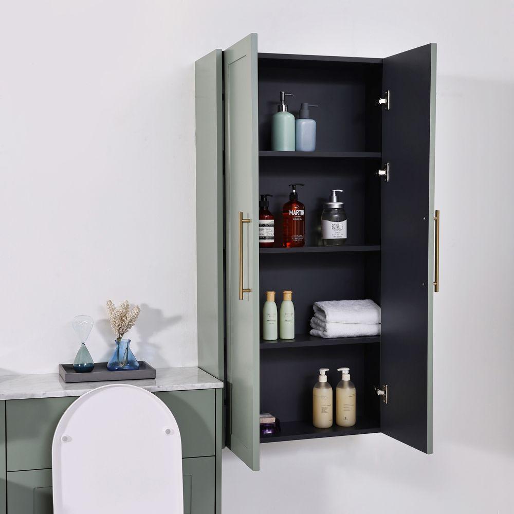 Imperial Sage Green Complete Freestanding Vanity Unit Set With Side Cabinet- 1200mm