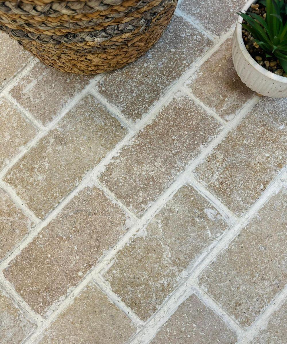 Dijon Limestone Honed Tumbled Cobbles - 200x100x30mm