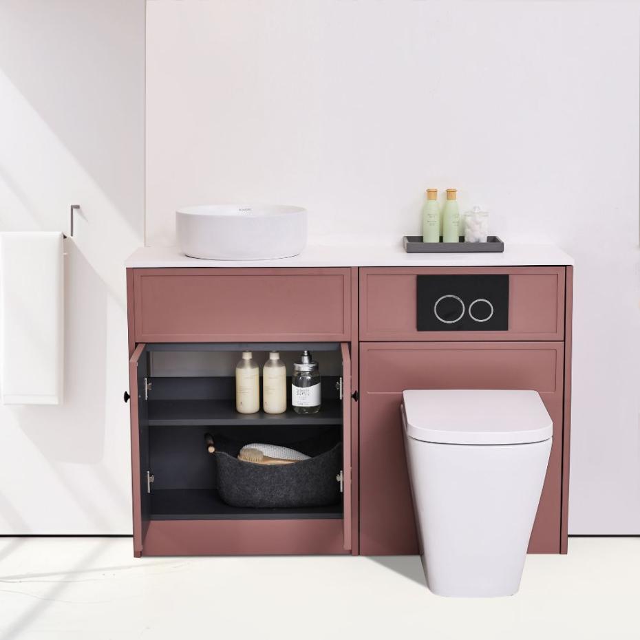 Flair Burning Red Combination Bathroom Suite - Vanity Unit with WC unit & Toilet - 1200mm