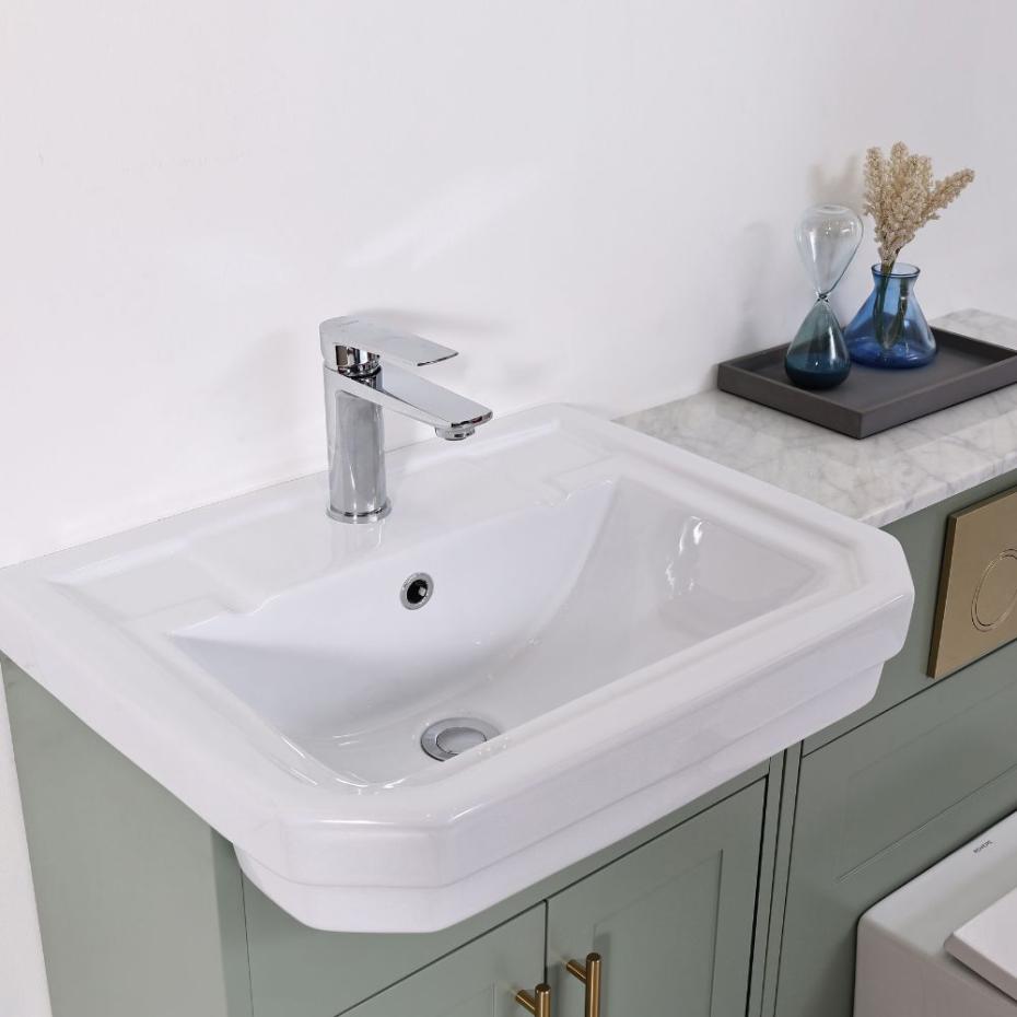 Imperial Sage Green Combination Bathroom Suite - Vanity Unit with WC unit & Toilet - 1200mm