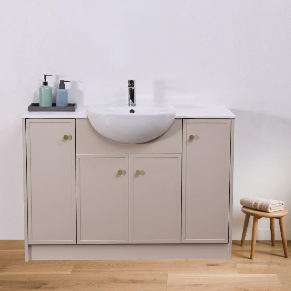 Hampton Light Beige Freestanding Vanity Unit - 1200mm