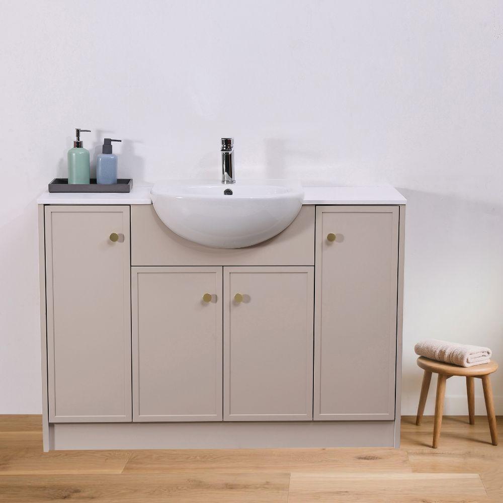 Hampton Light Beige Freestanding Vanity Unit - 1200mm