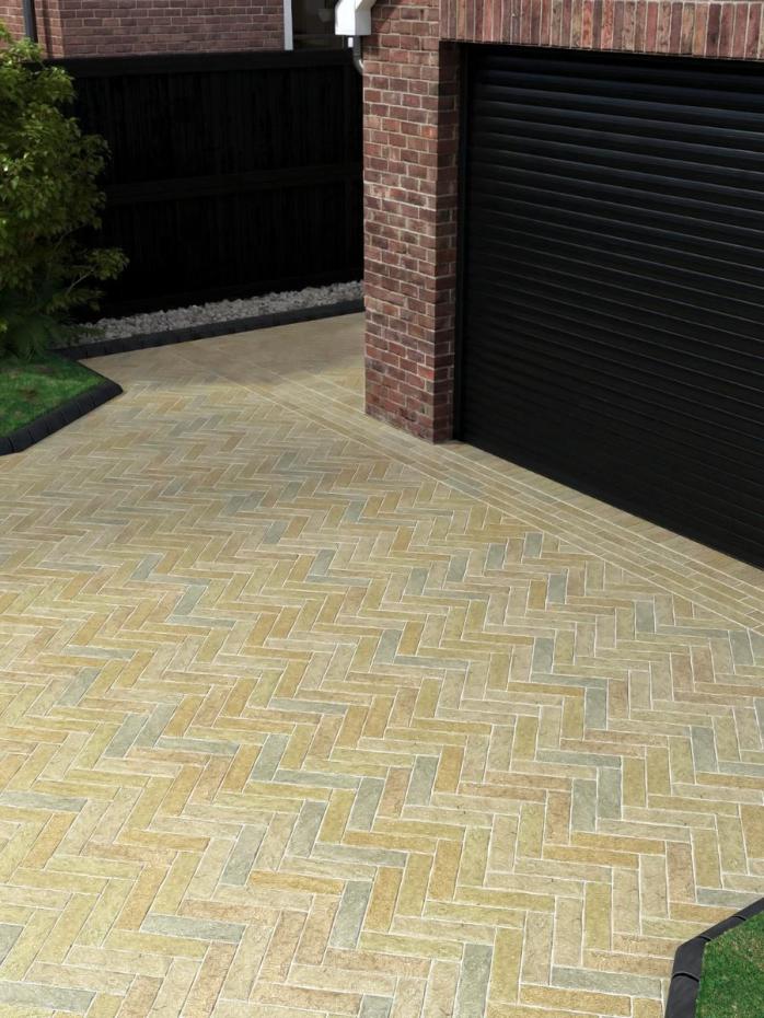 Tandur Yellow Tumbled Natural Limestone Outdoor Slim Sett Pavers - 200x50x40mm