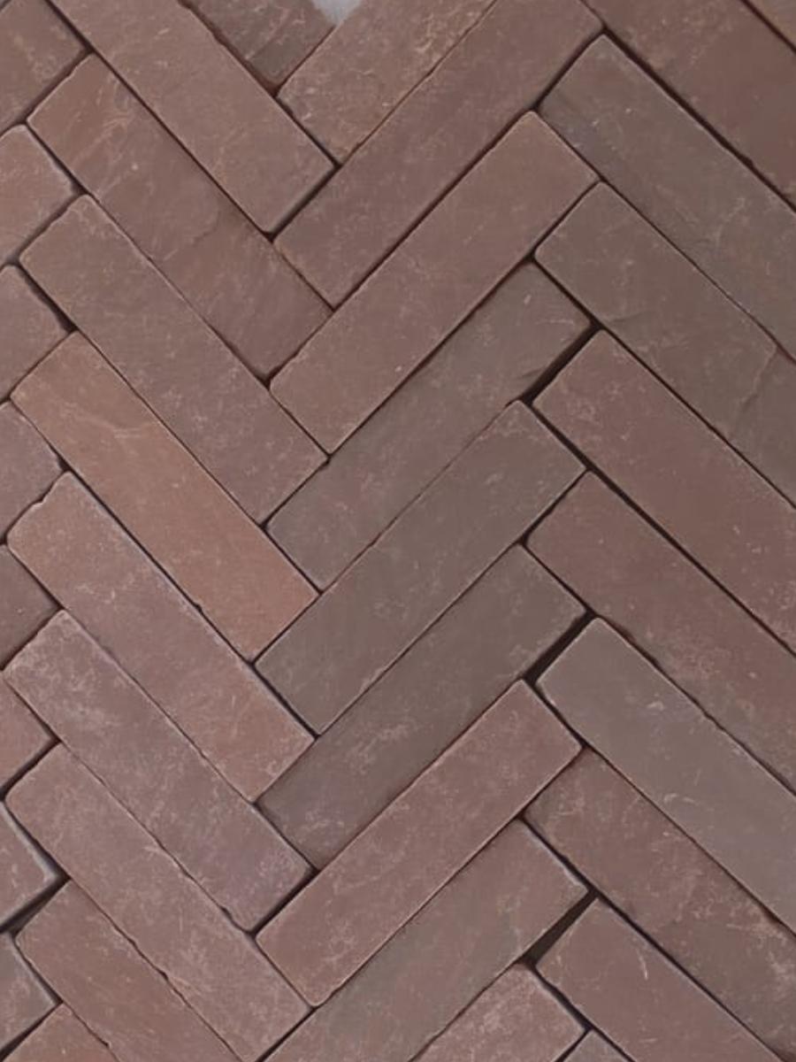 Mimica Red Sandstone Slim Sett Pavers - 200x50x40mm