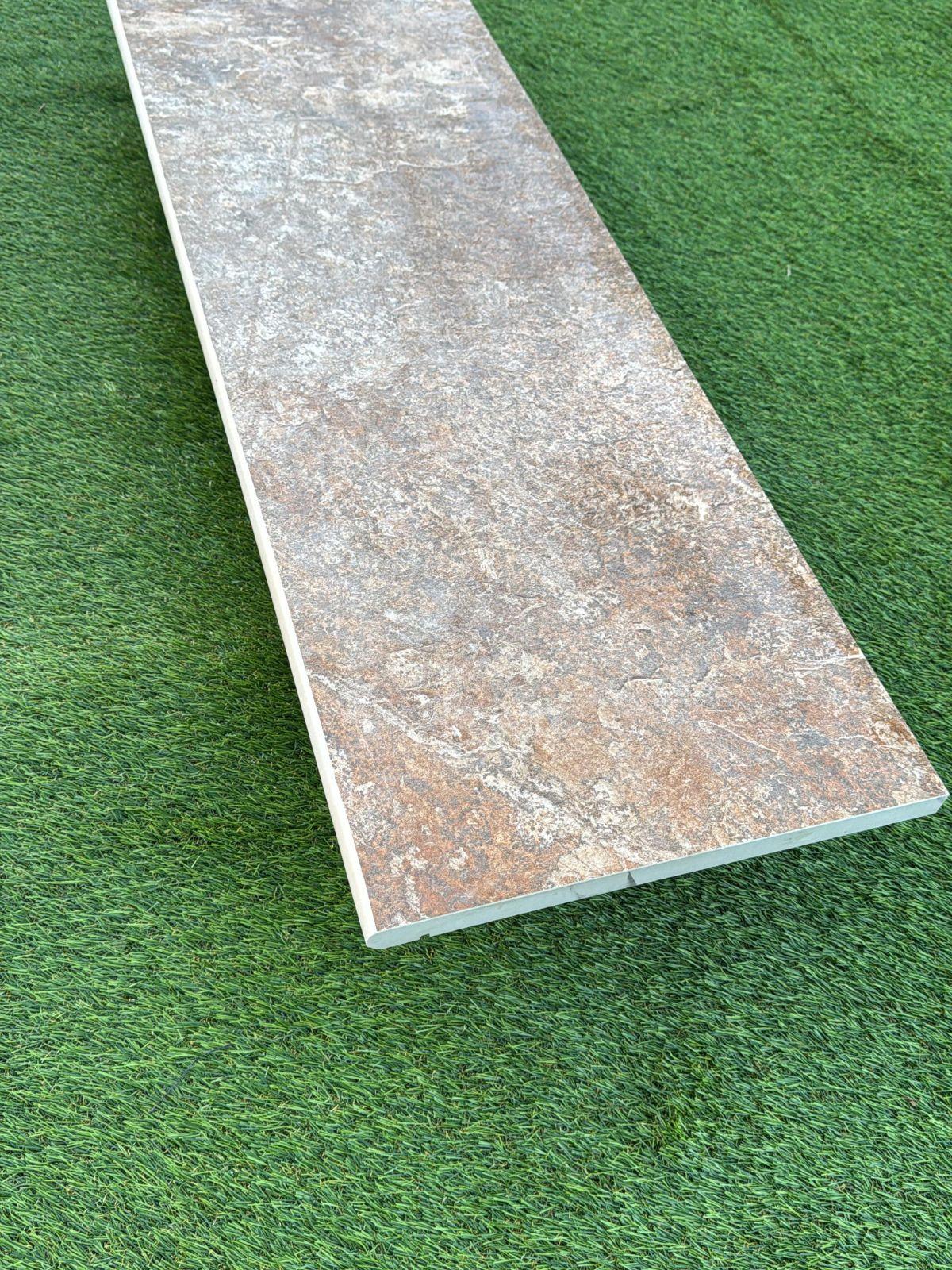 Multicolour Slate Porcelain Bullnose for Coping and Edging - 900x300x20mm
