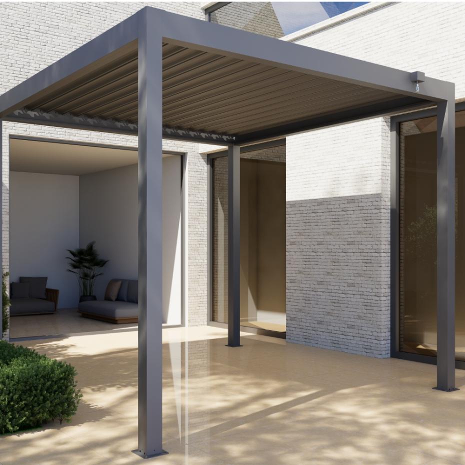 Shadow Nord Steel Pergola in Graphite Grey  - 3 x 4m Free Standing