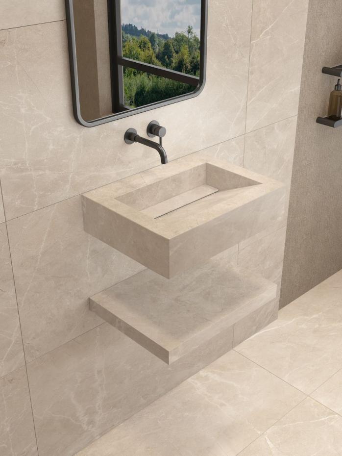 Marfil Ivory Onyx Sink and Shelf - 600mm / 800mm