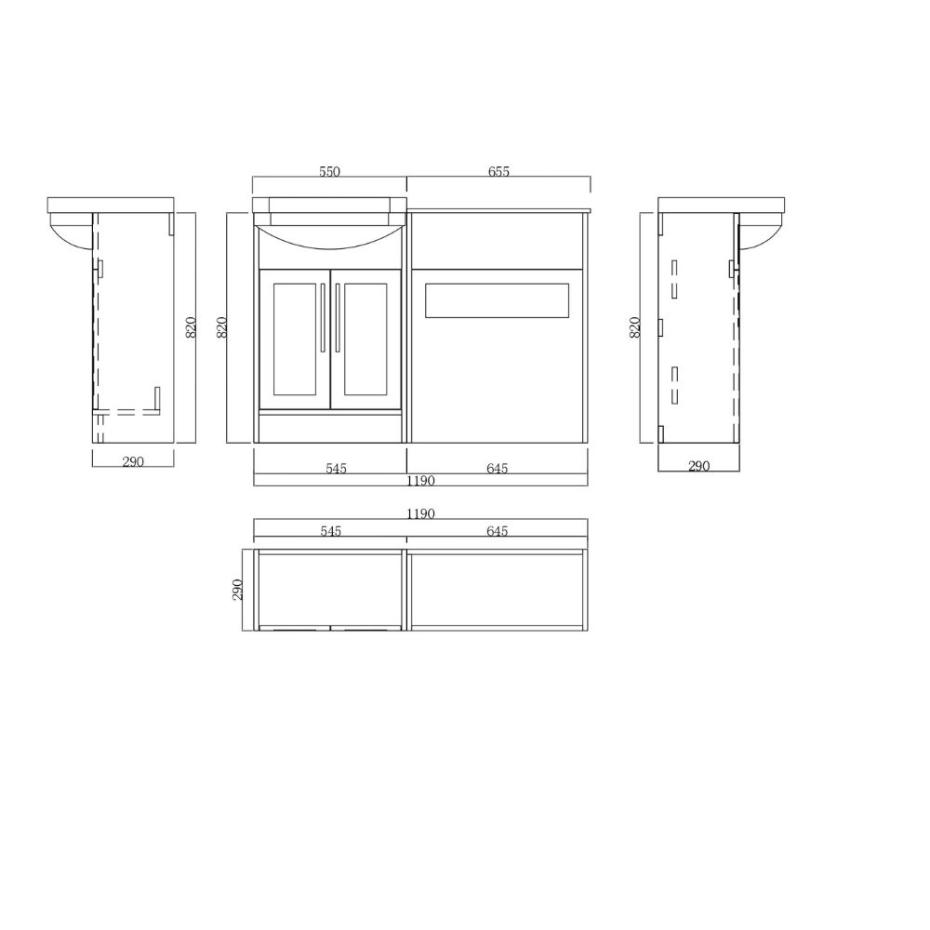 Imperial Sage Green Combination Bathroom Suite - Vanity Unit with WC unit & Toilet - 1200mm
