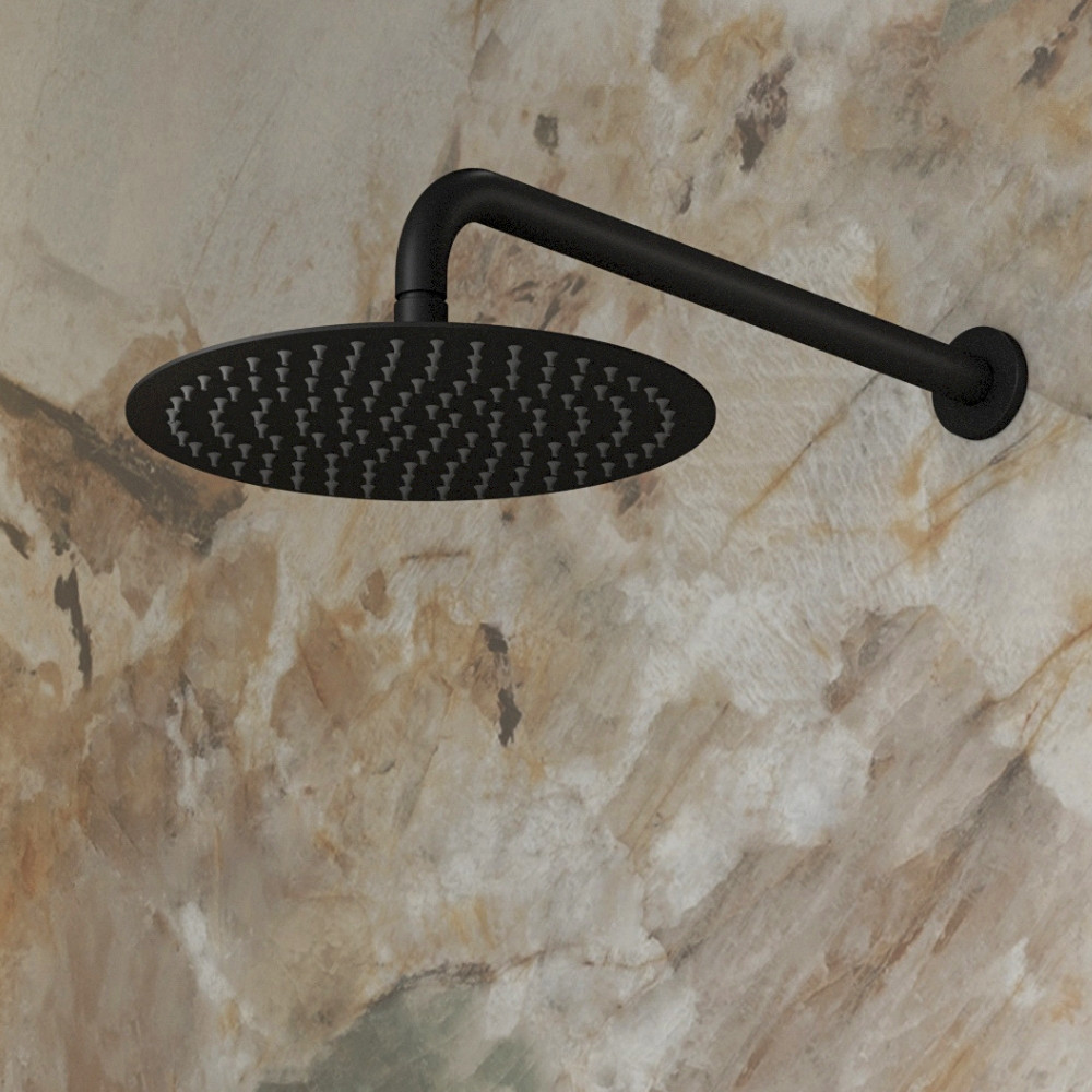 Amalfi Matt Black Thermostatic Shower with Hand Held Shower Head