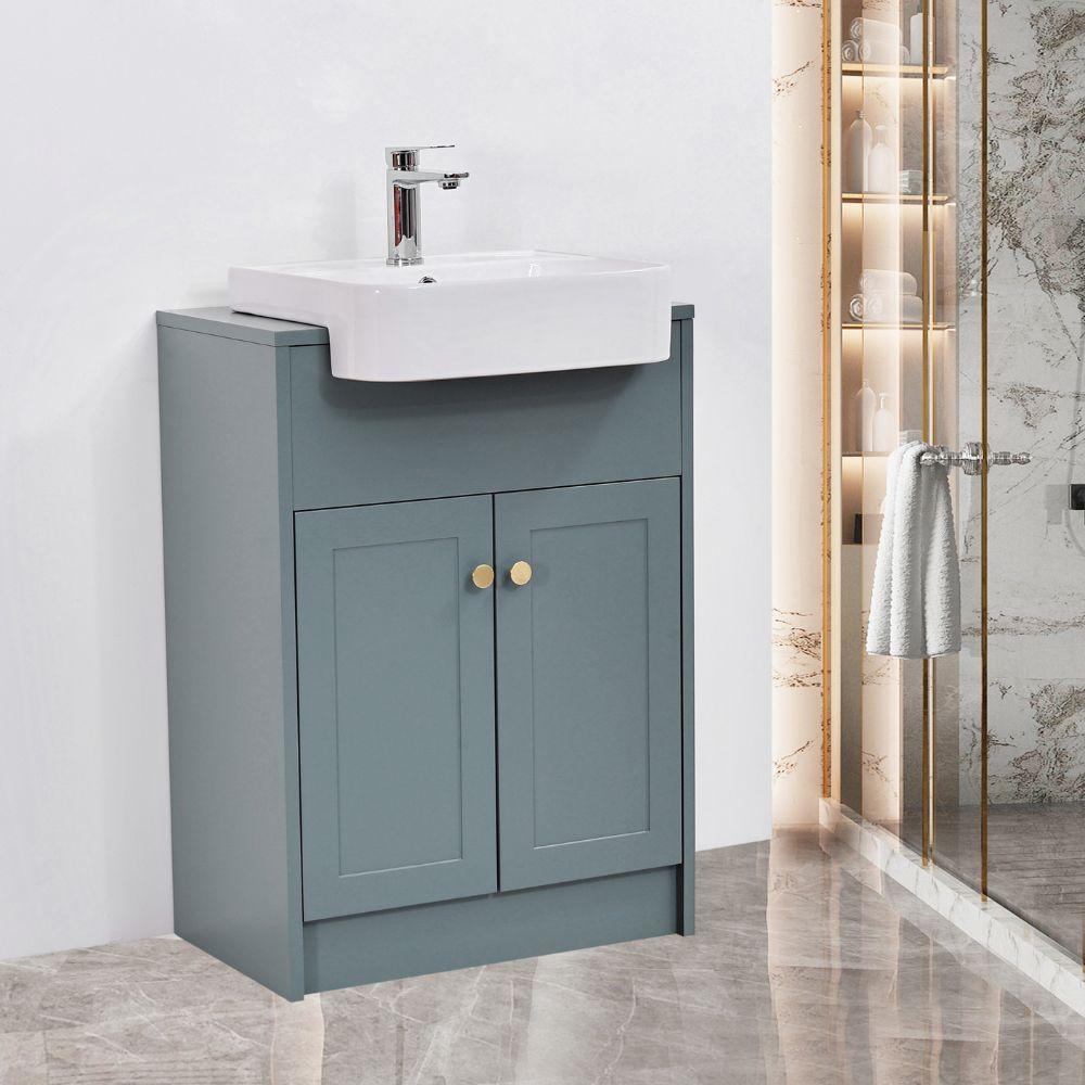 Manor Twilight Blue Freestanding Vanity Unit with Basin Unit - 600mm