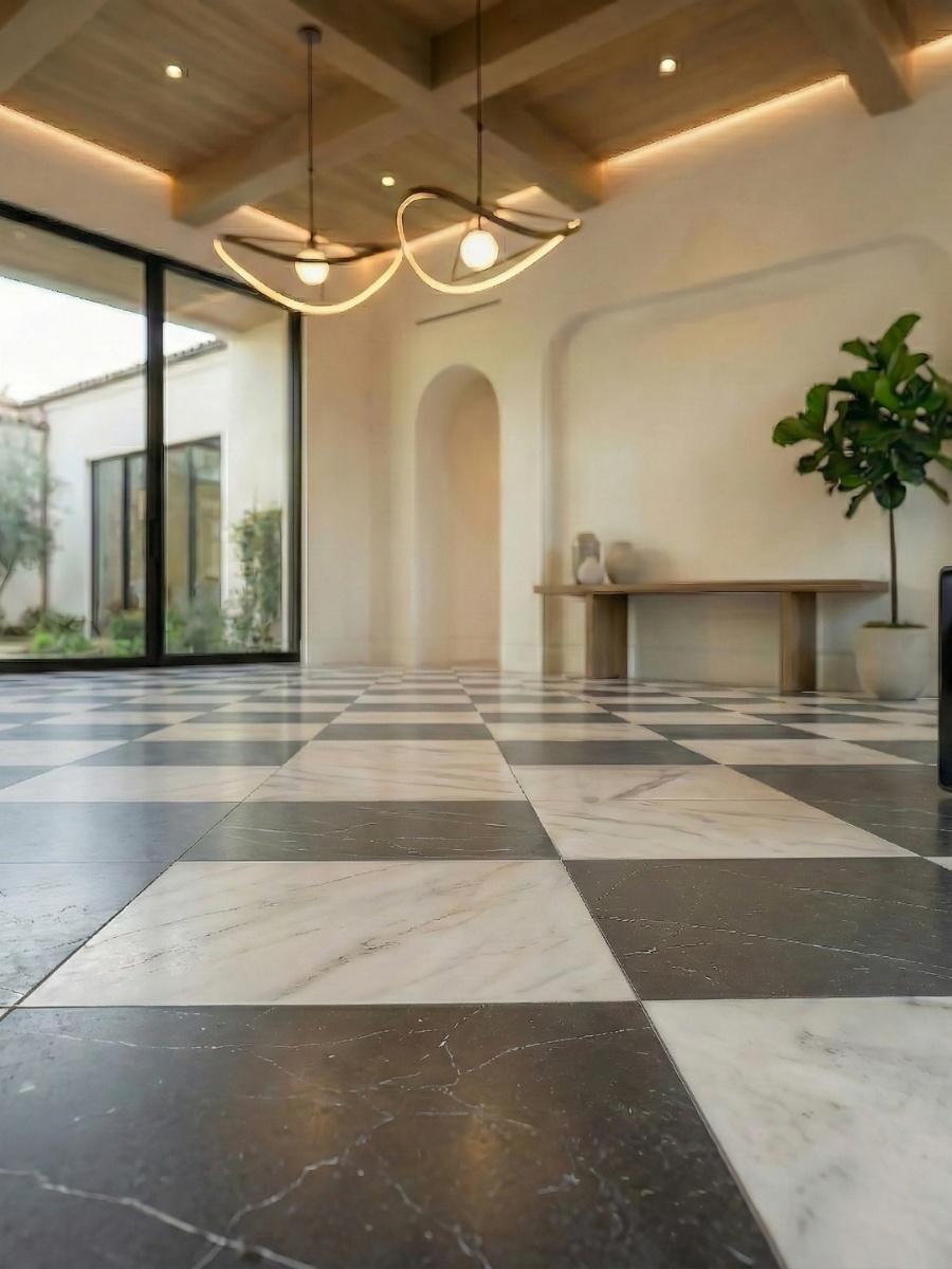 Majestic Gold Italian Marble Effect Porcelain Tile - 300x300x9mm