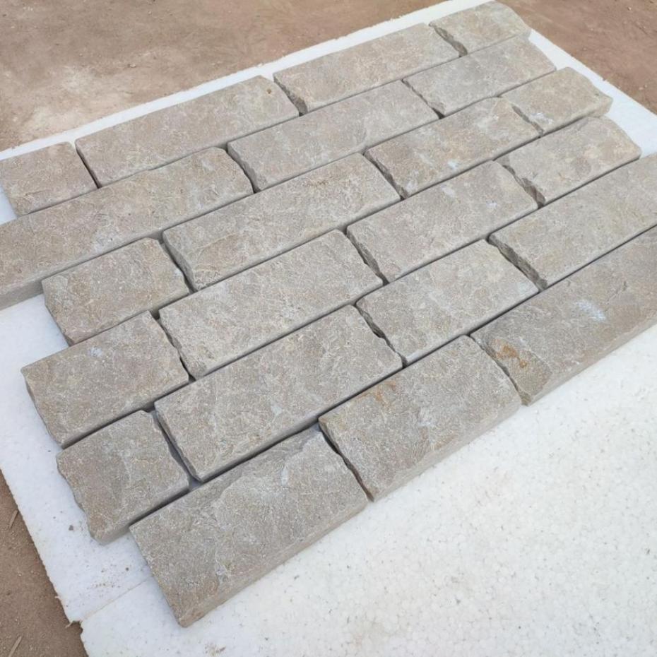 Dijon Splitface Tumbled Limestone Walling- 100 FL x 22mm