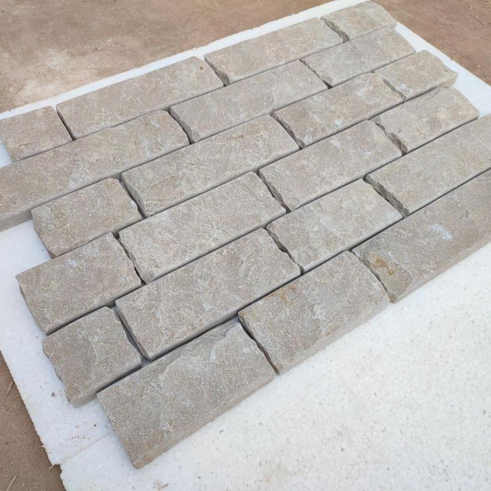 Dijon Splitface Tumbled Limestone Walling- 100 FL x 22mm
