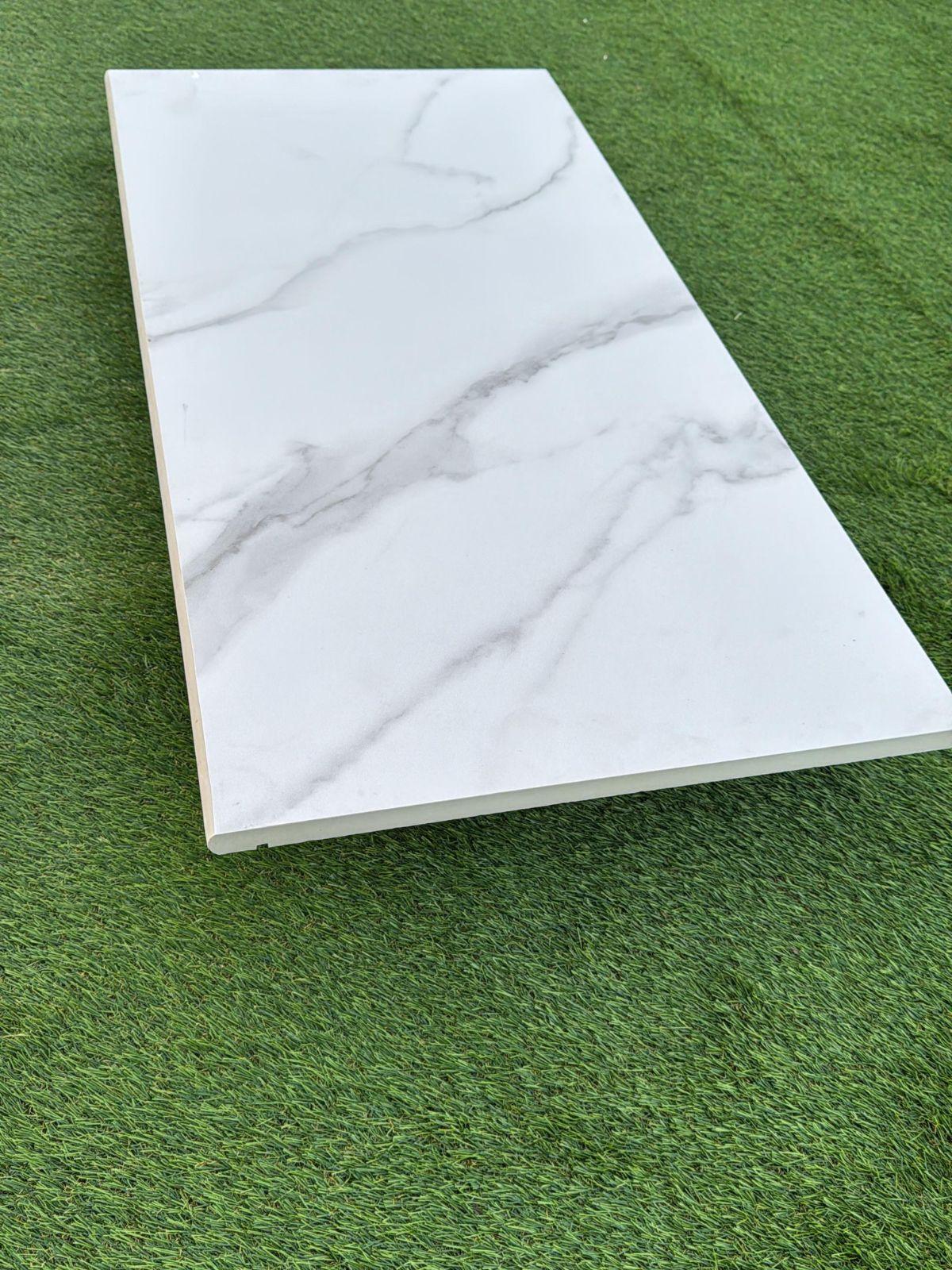 Carrera Marble Porcelain Bullnose for Coping and Edging - 900x450x20mm