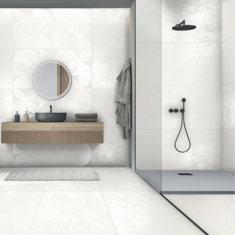 Munich White Porcelain Decor Tiles-1200x600