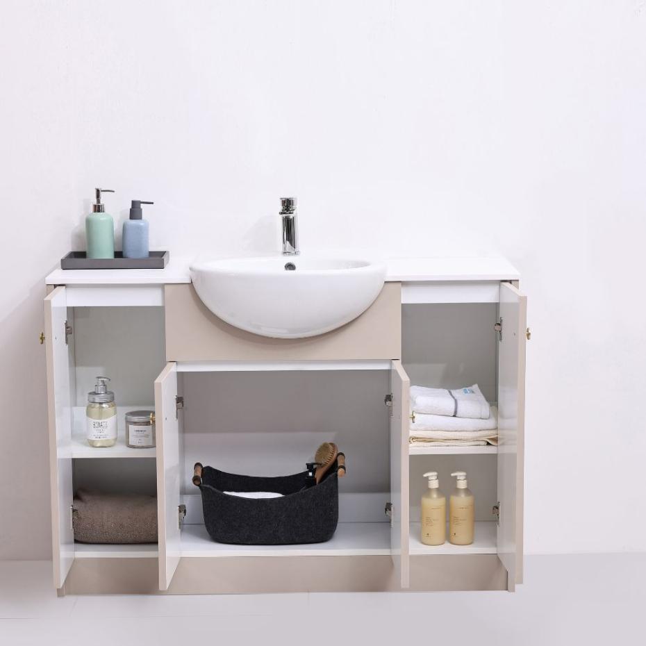 Hampton Light Beige Freestanding Vanity Unit - 1200mm