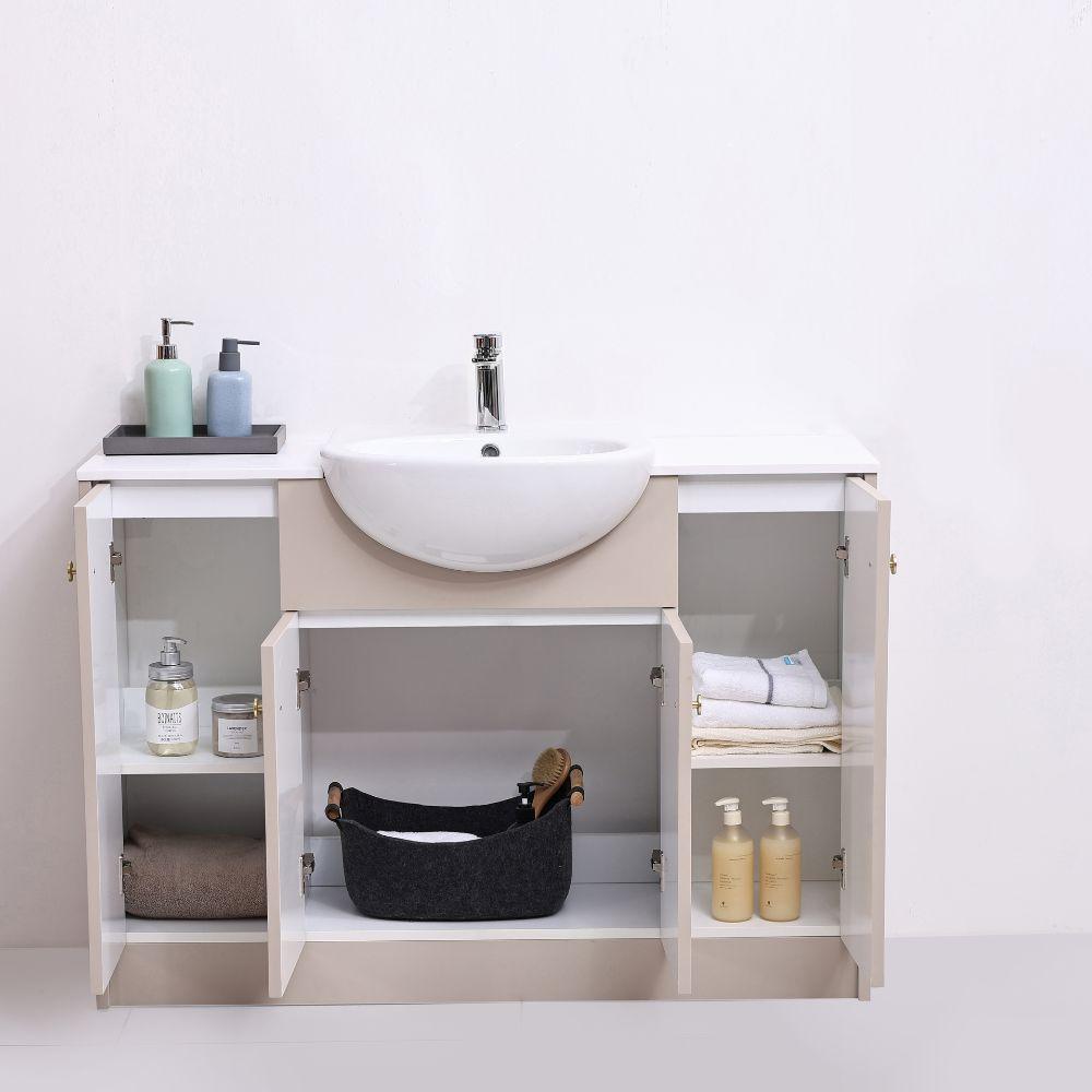 Hampton Light Beige Freestanding Vanity Unit - 1200mm