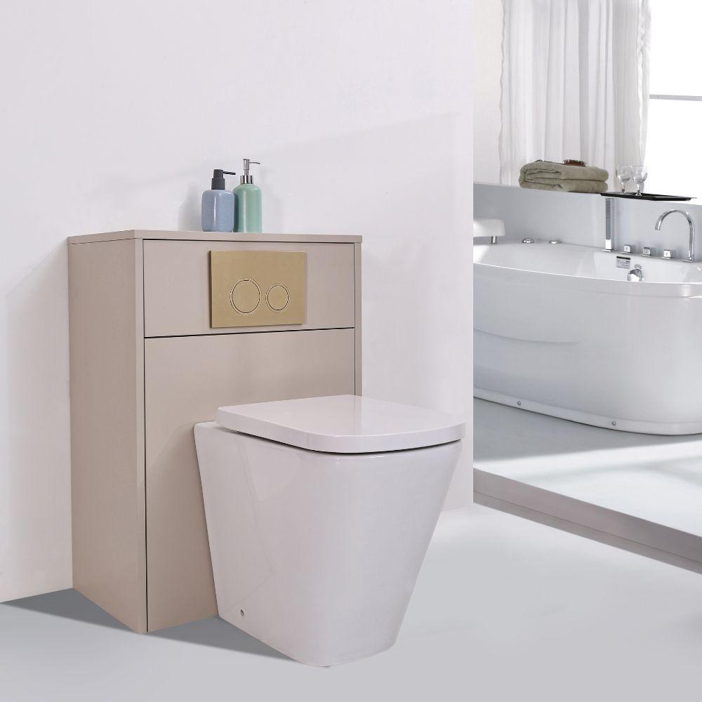 Manor Light Beige Freestanding WC Unit With Toilet, Water Tank & Flush Plate - 600mm