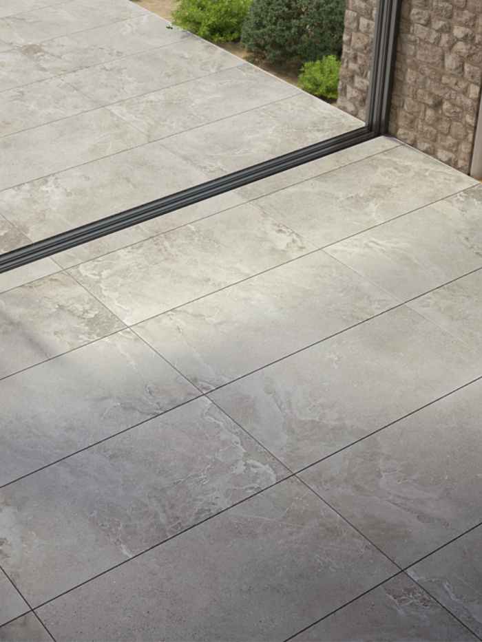 Dome Ash King Size Porcelain Paving Slabs - 1200x600x20mm