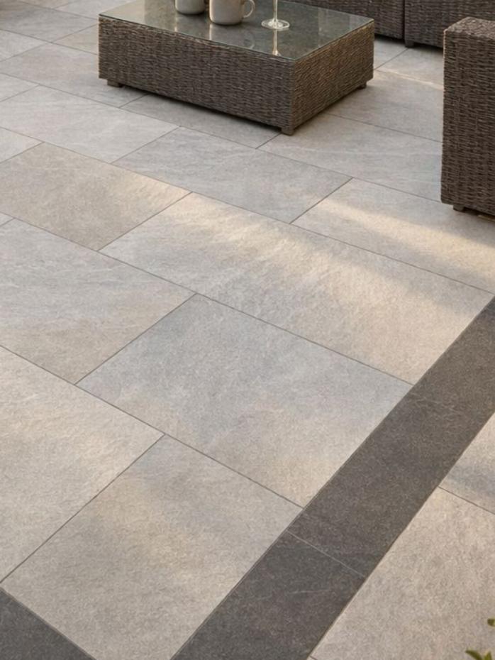 Turin Grey Outdoor Porcelain Paving Slabs -900x600x20mm