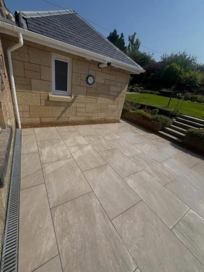 Valencia Beige Outdoor Porcelain Paving Slabs - 900x600x20mm