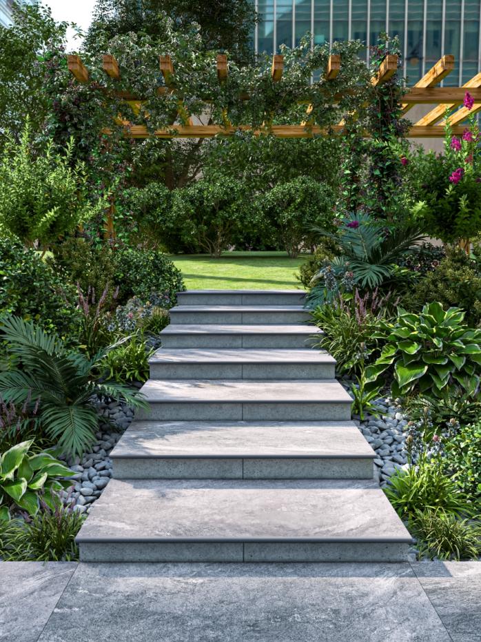 Valencia Grey Porcelain Bullnose Tiles - 900x300x20mm