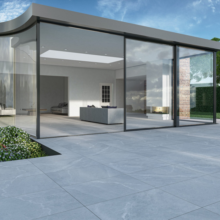 Roca White Outdoor Porcelain Paving Tiles - 900x600x16mm