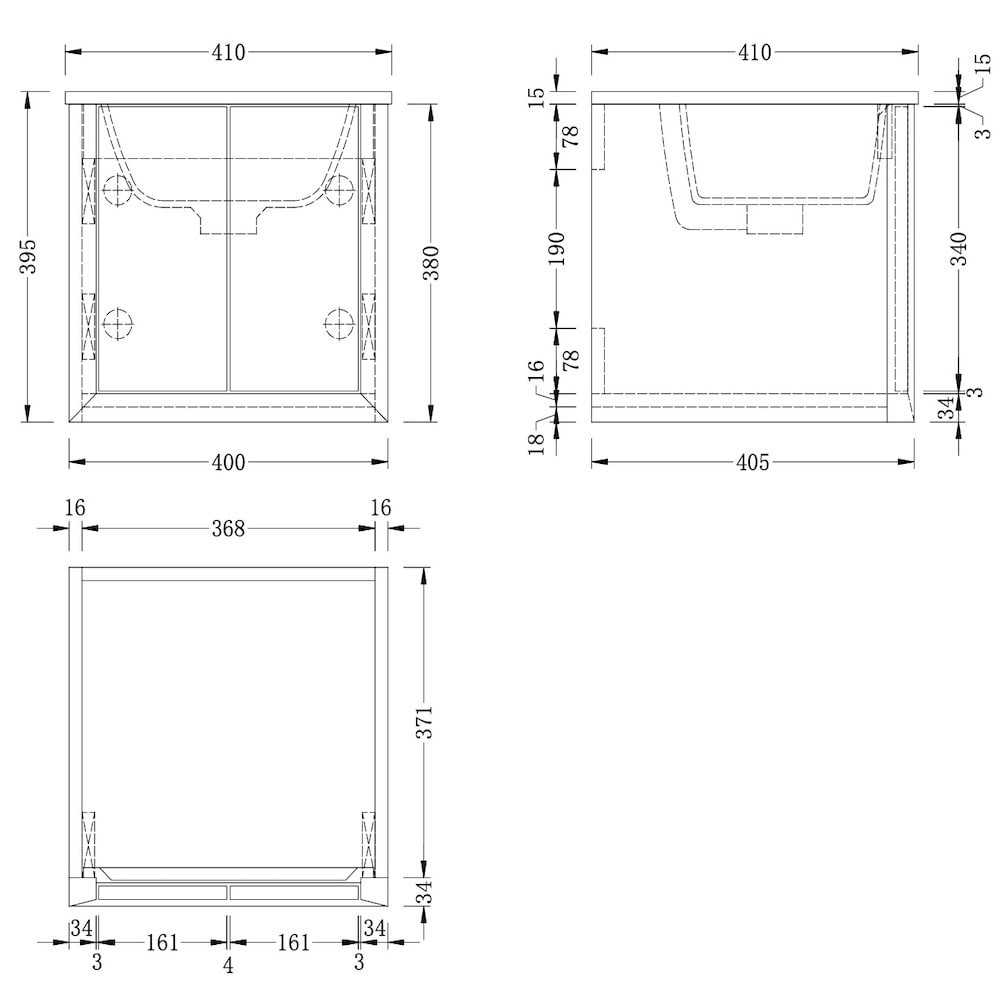 Vatican Matt Black Cloakroom Vanity - 400mm